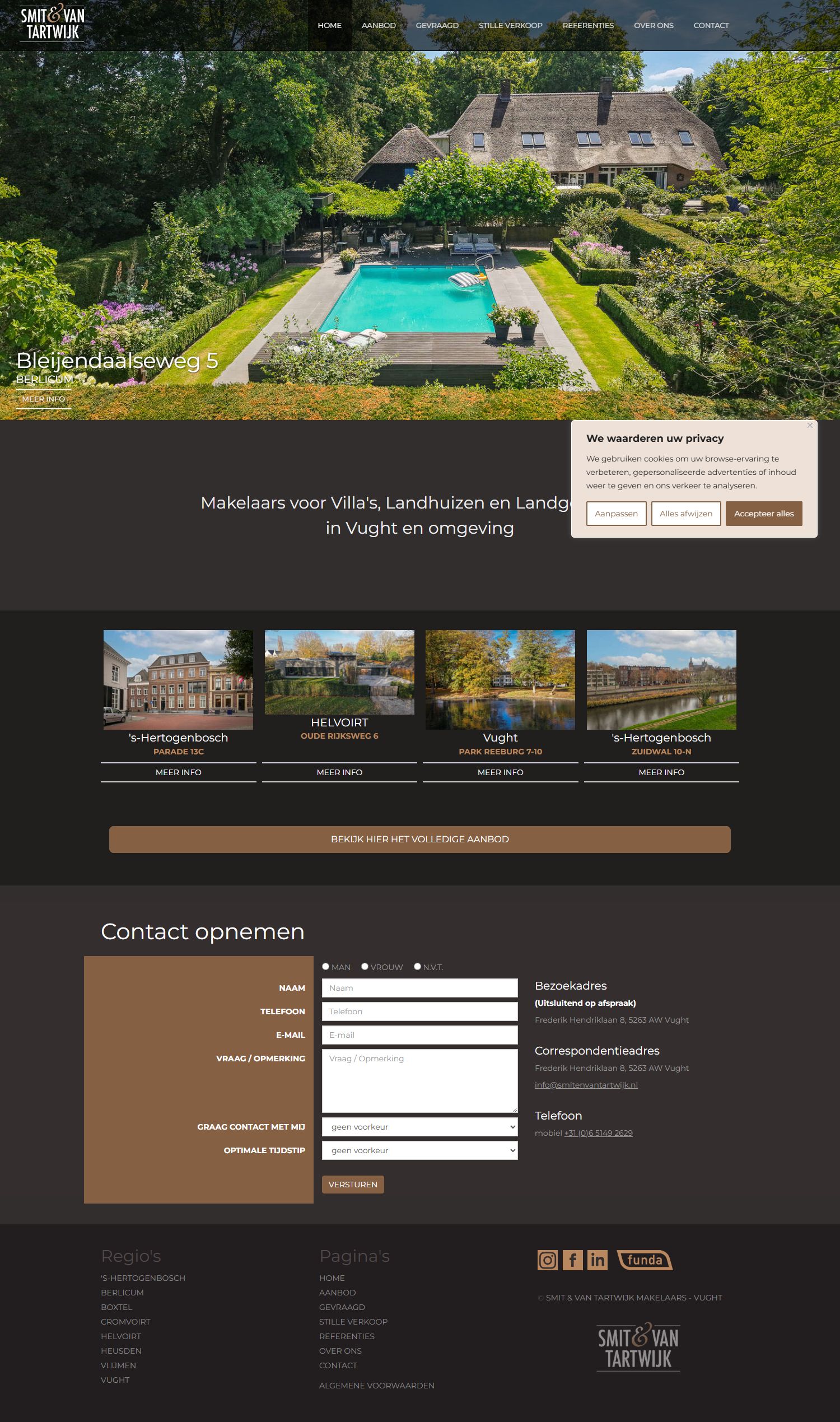 Screenshot der Website von www.smitenvantartwijkmakelaars.nl