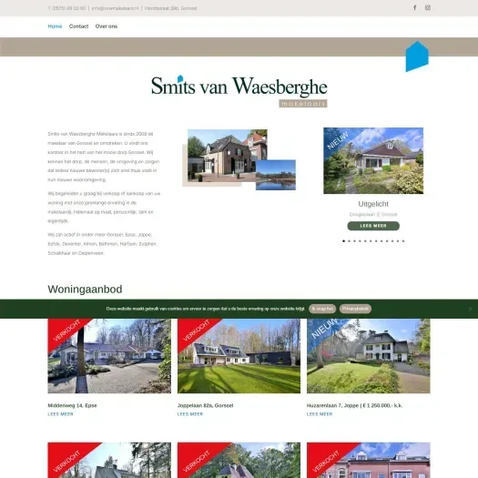 Screenshot van de website van www.svwmakelaars.nl