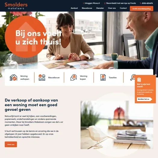 Screenshot van de website van www.smoldersmakelaars.nl