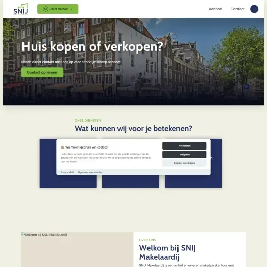 Screenshot der Website von www.snijmakelaardij.nl