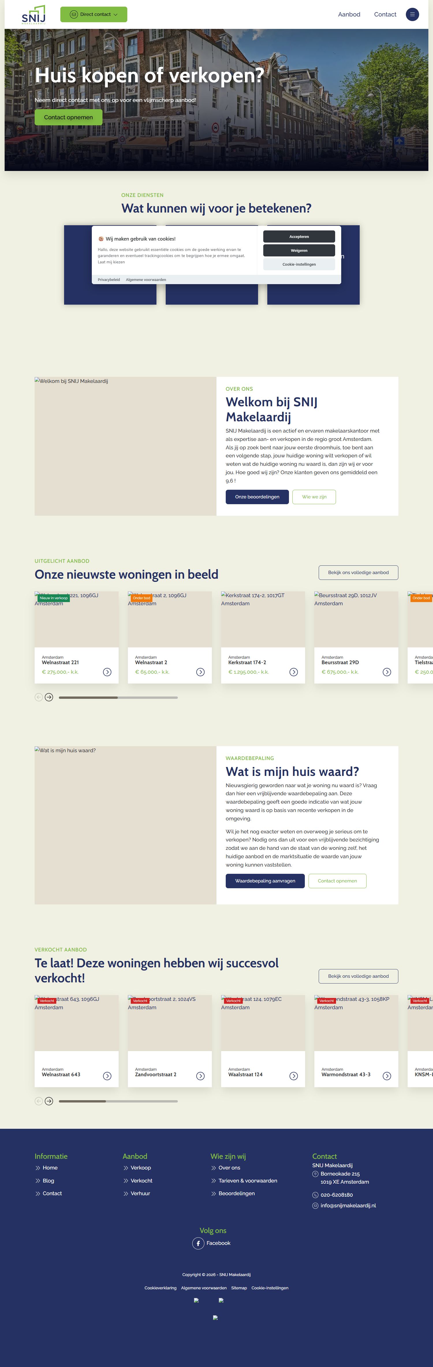 Screenshot der Website von www.snijmakelaardij.nl
