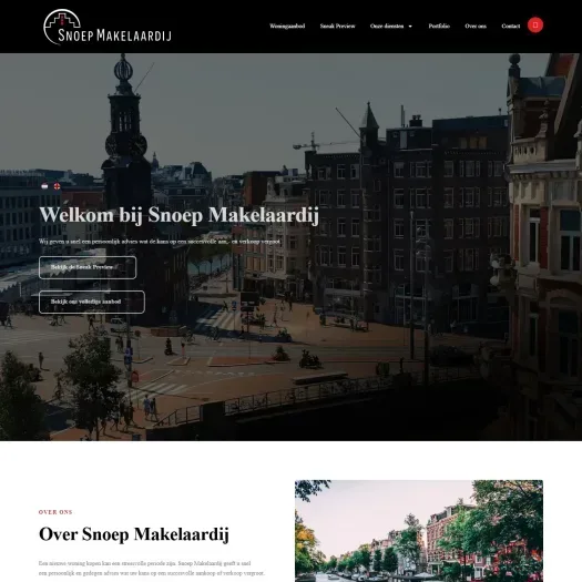 Screenshot of the website of www.snoepmakelaardij.nl