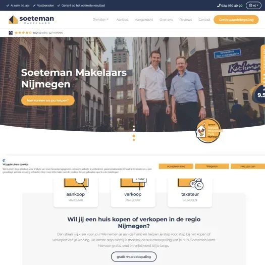 Screenshot van de website van www.soeteman.nl