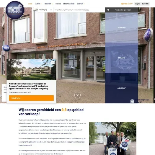 Screenshot of the website of www.woon-huis.nl