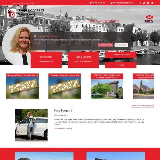Screenshot van de website van www.sonjaboogaard.nl