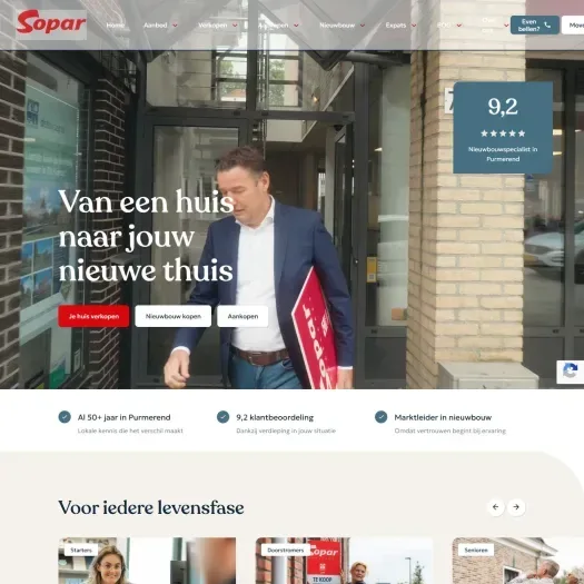 Screenshot van de website van www.sopar.nl