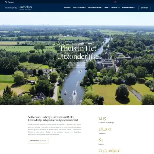 Screenshot of the website of www.sothebysrealty.nl