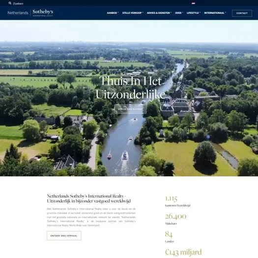 Screenshot van de website van www.sothebysrealty.nl