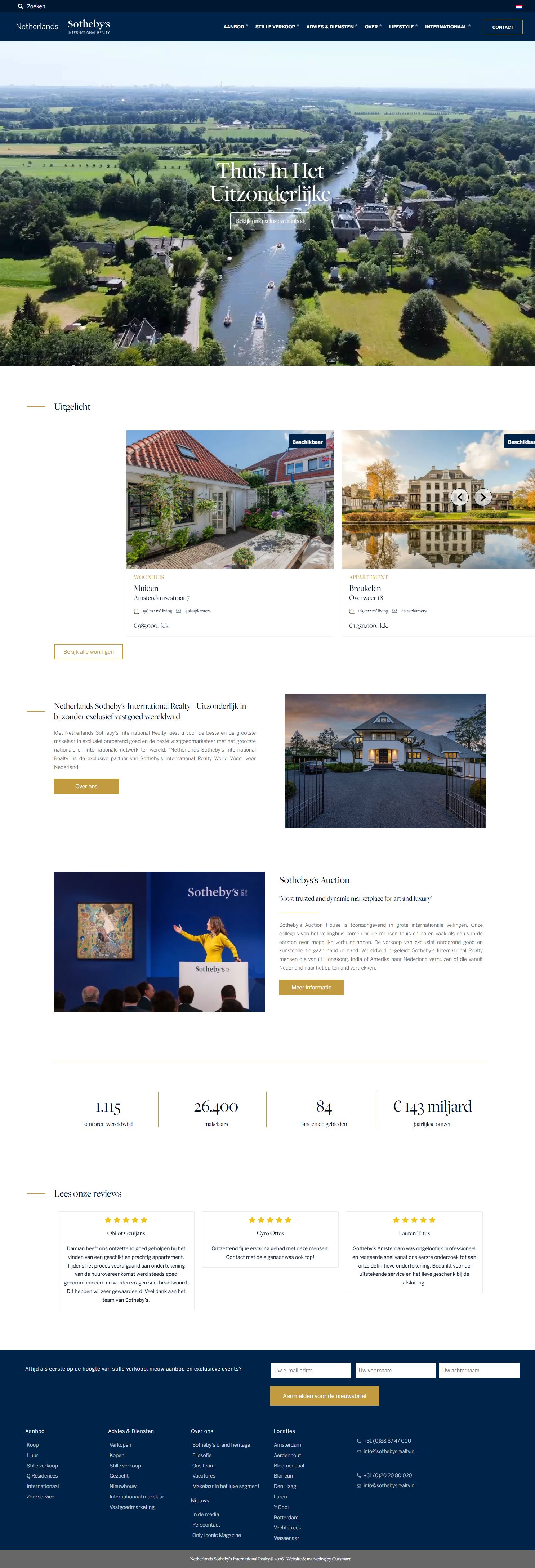Screenshot of the website of www.sothebysrealty.nl