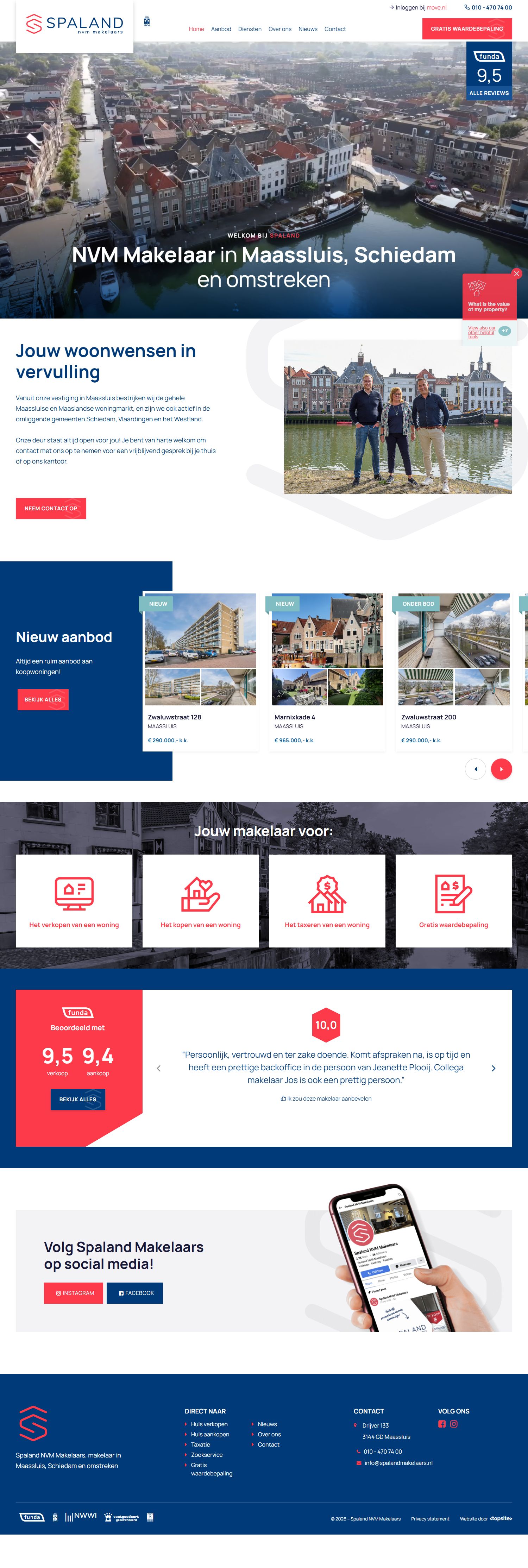 Screenshot der Website von www.spalandmakelaars.nl