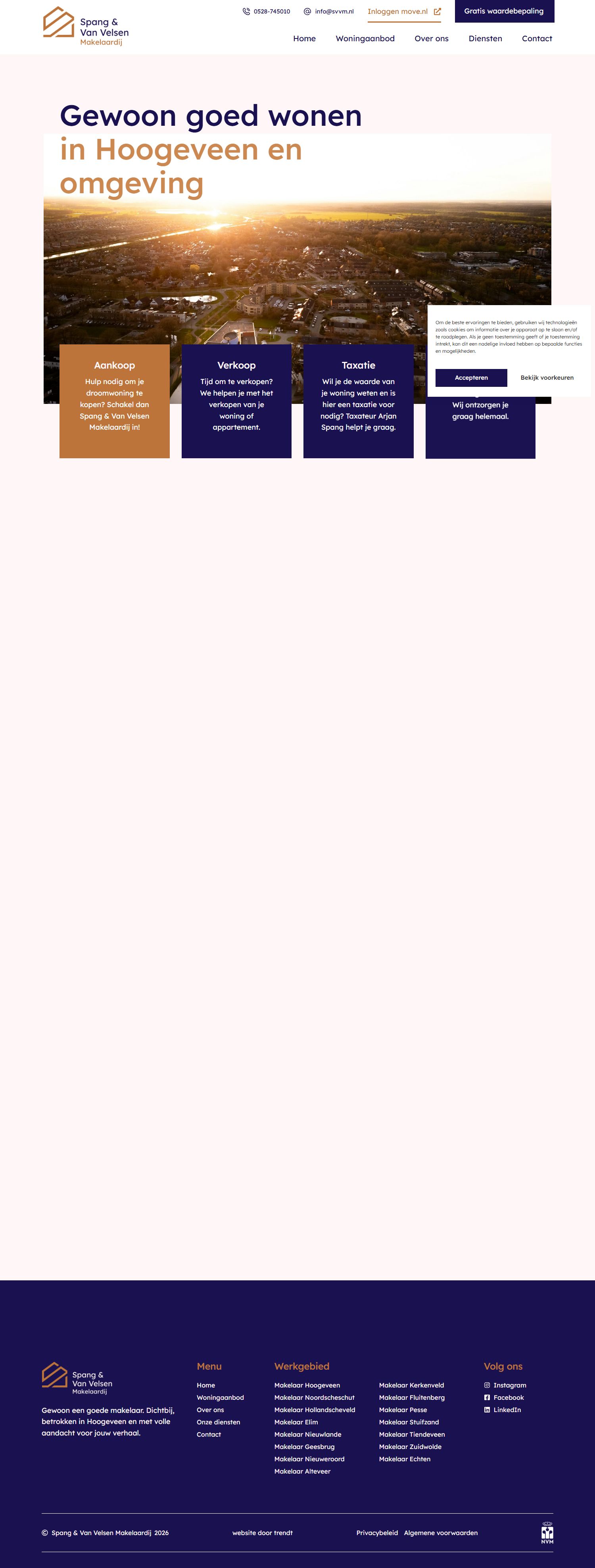 Screenshot van de website van www.svvm.nl