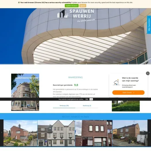 Screenshot of the website of www.spauwen-werrij.nl