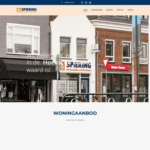 Screenshot of the website of www.spieringmakelaardij.nl