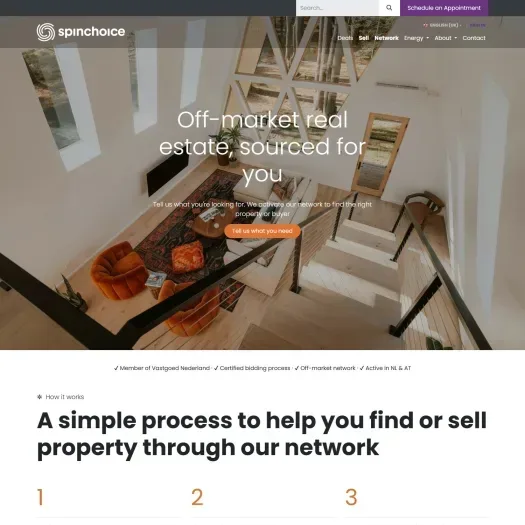 Screenshot der Website von spinchoice.com