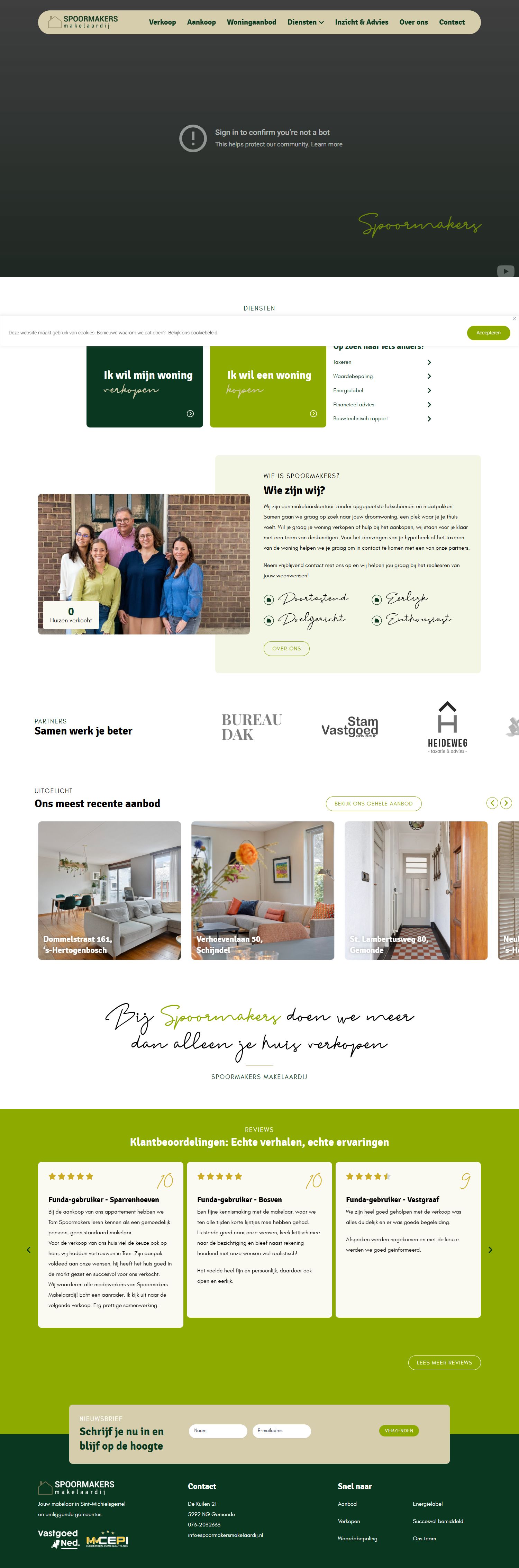 Screenshot der Website von www.spoormakersmakelaardij.nl