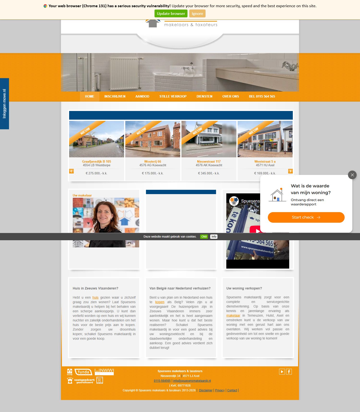 Screenshot der Website von www.spuesensmakelaardij.nl