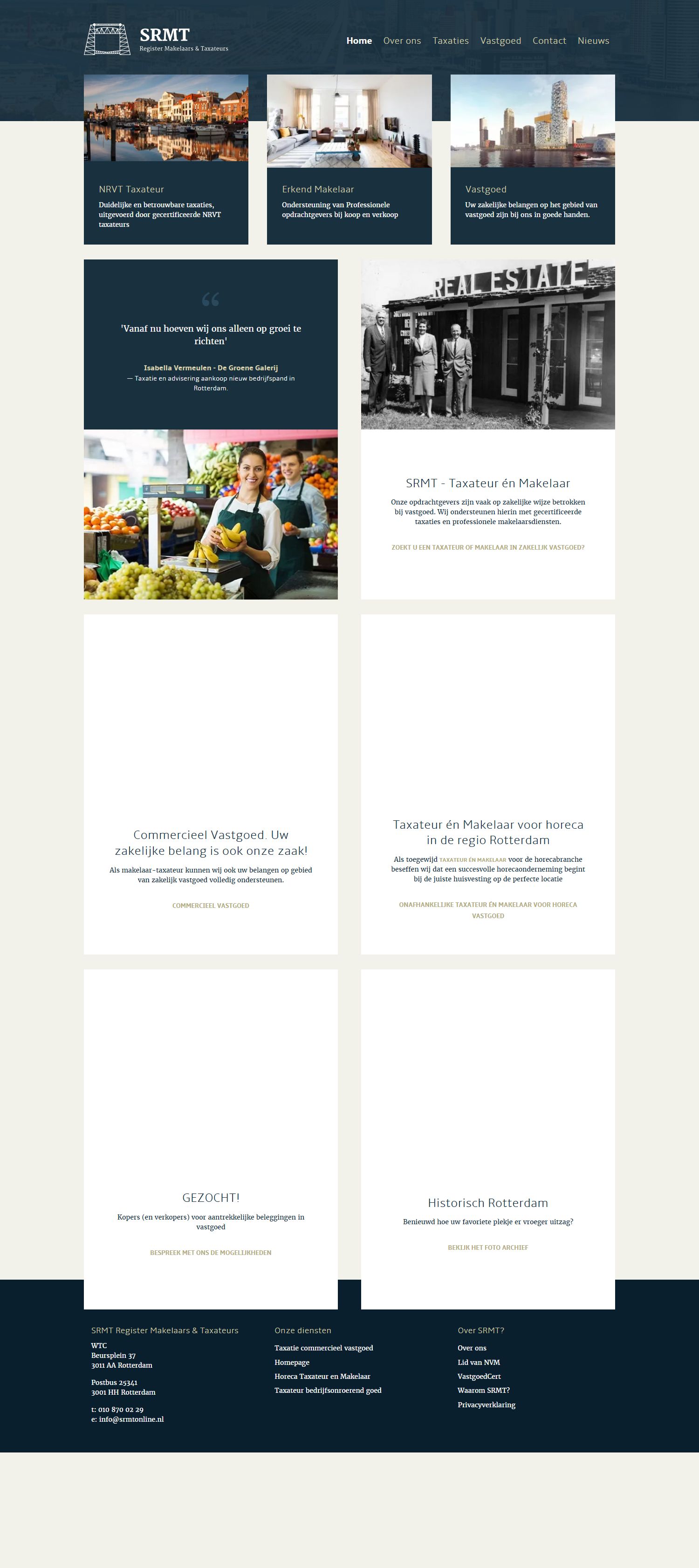 Screenshot of the website of www.srmtonline.nl