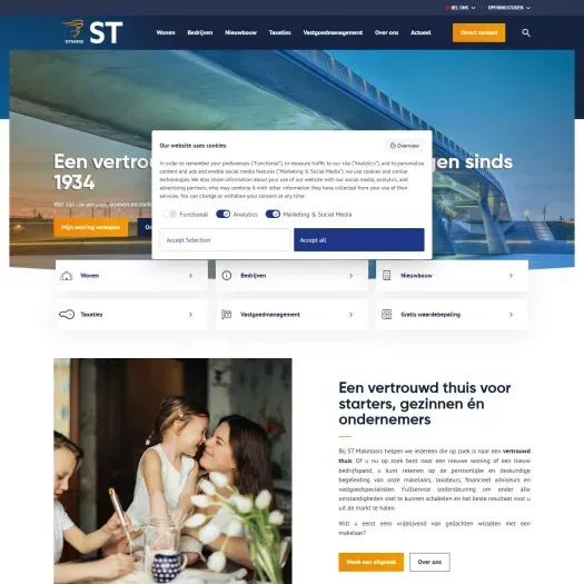Screenshot der Website von stmakelaars.nl