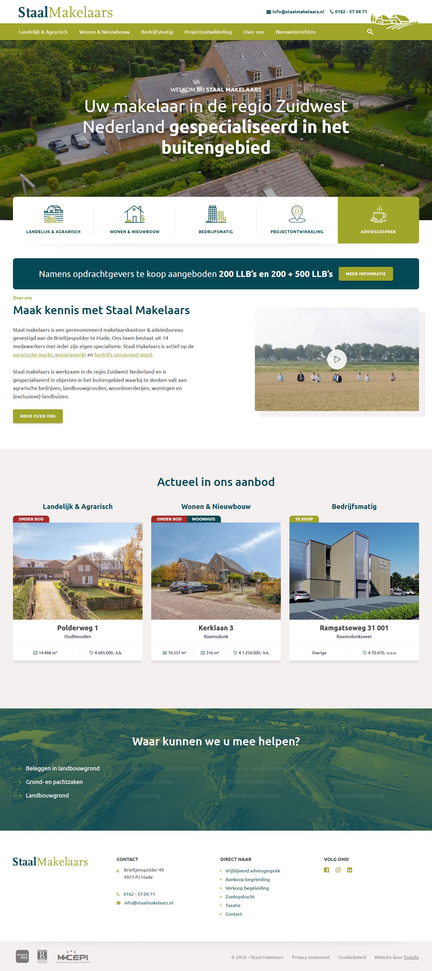 Screenshot der Website von www.staalmakelaars.nl