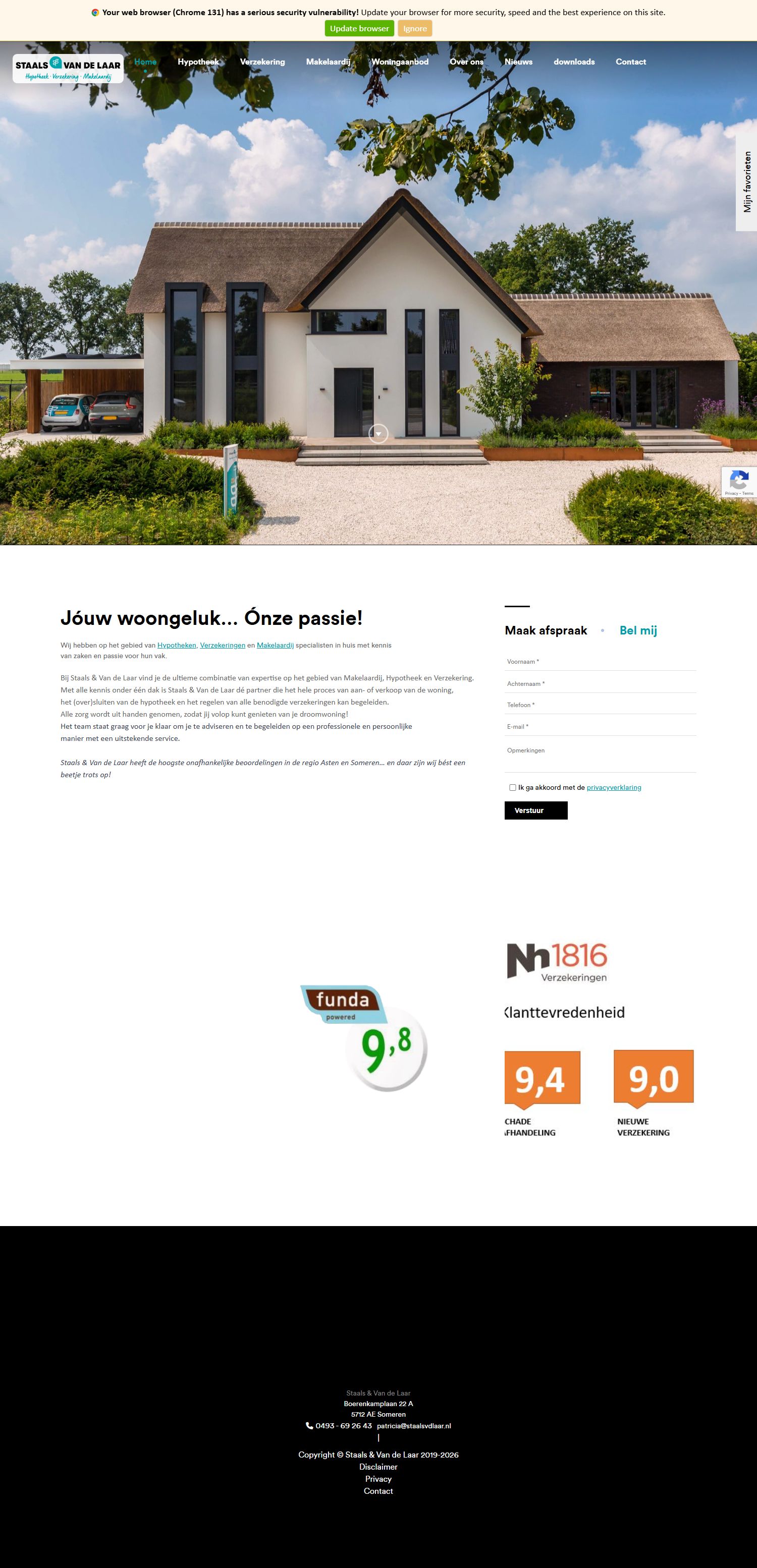 Screenshot der Website von www.staalsvdlaar.nl