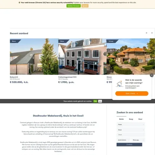 Screenshot der Website von www.stadhoudermakelaardij.nl