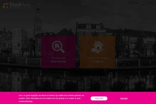 Screenshot van de website van www.stadhuis.nl