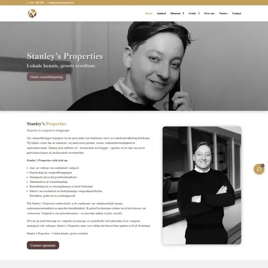 Screenshot van de website van www.stanleysproperties.nl