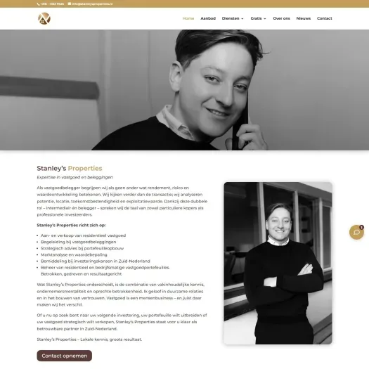 Screenshot of the website of www.stanleysproperties.nl