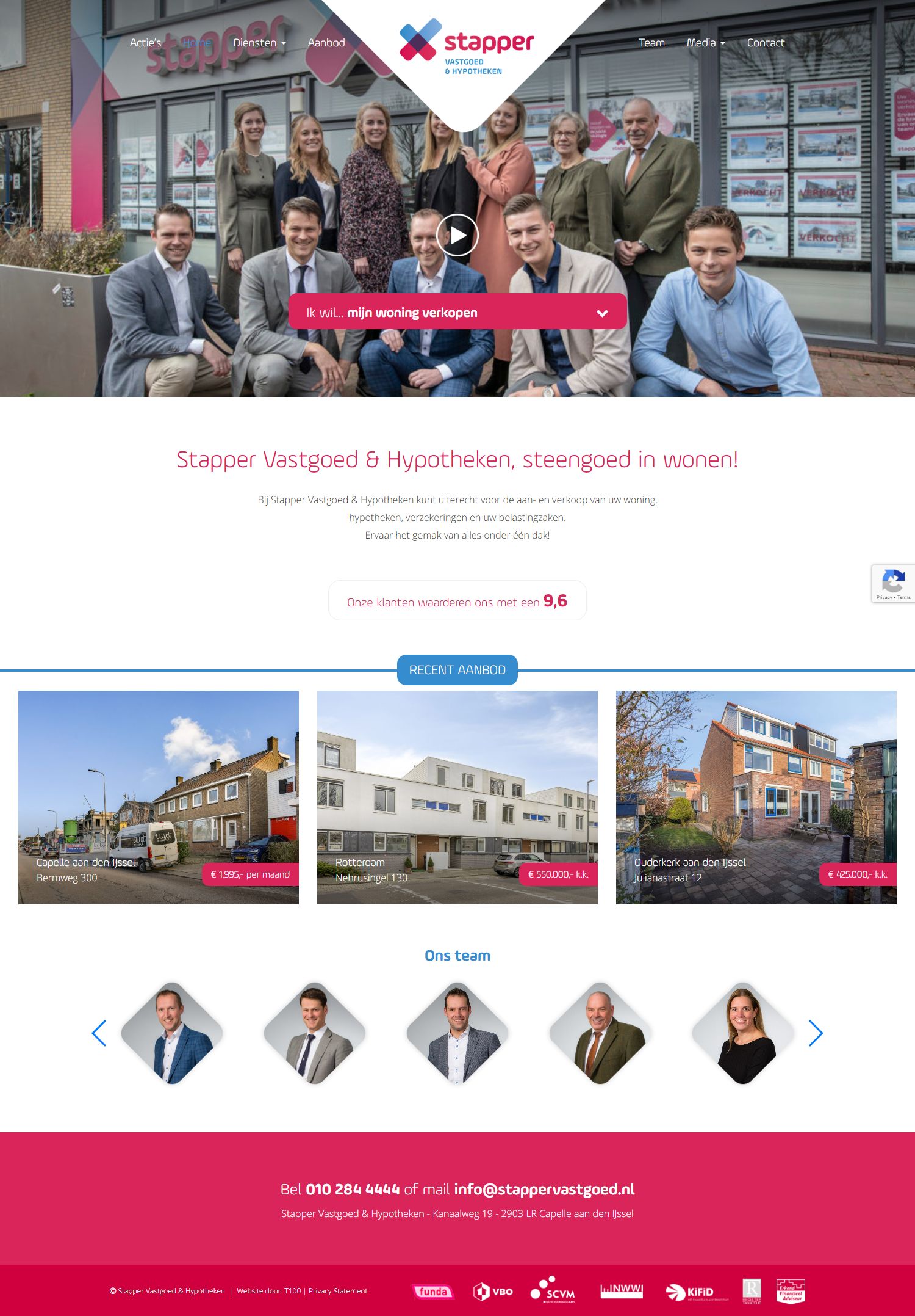Screenshot der Website von www.stappervastgoed.nl