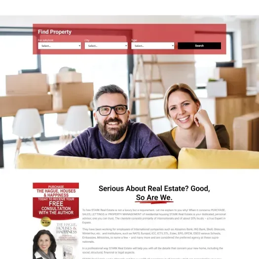 Screenshot van de website van www.starkrealestate.nl
