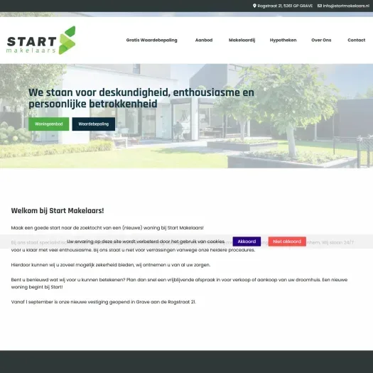 Screenshot van de website van www.startmakelaars.nl
