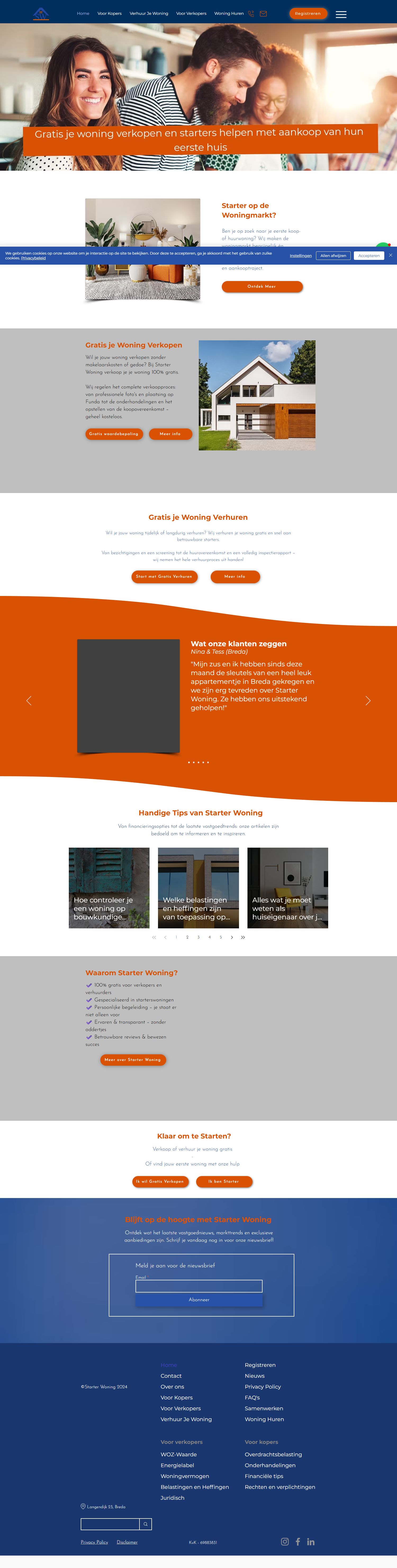 Capture d'écran du site web de www.starterwoning.com