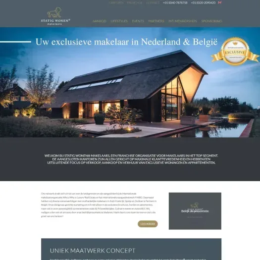 Screenshot of the website of www.statigwonen.nl