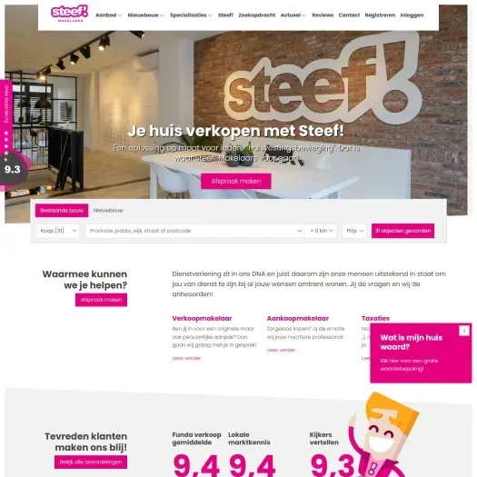 Screenshot van de website van www.steef.nl