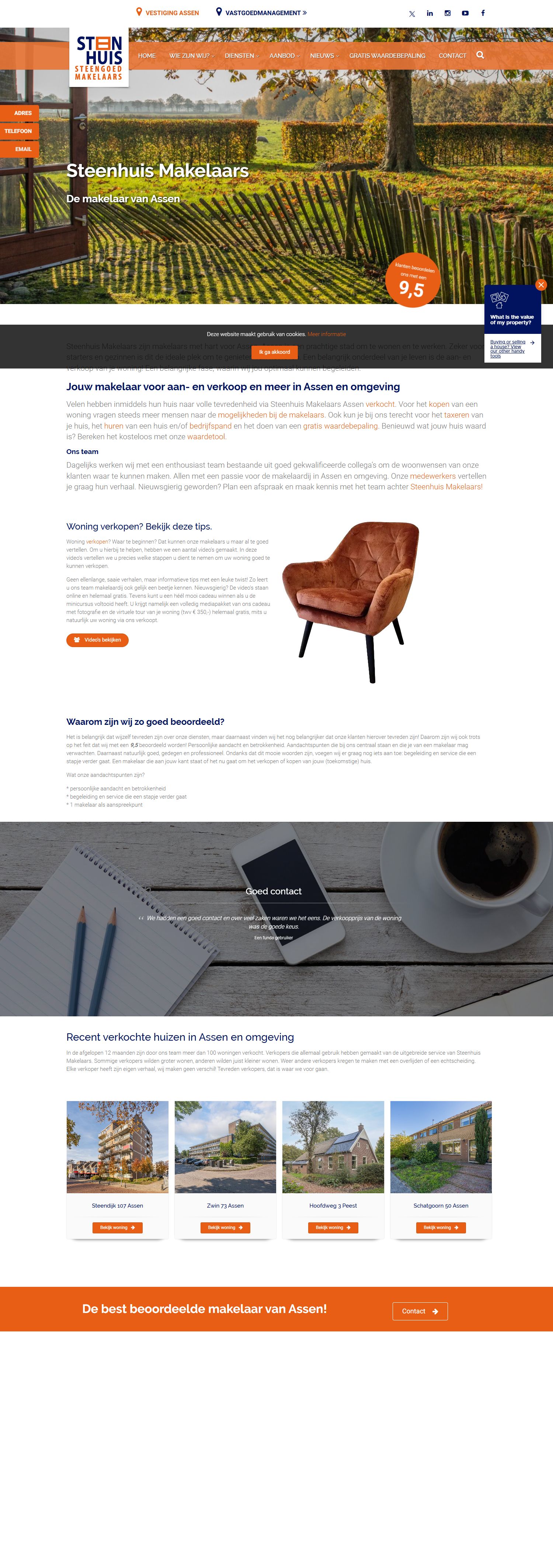 Screenshot der Website von www.steenhuis.nl