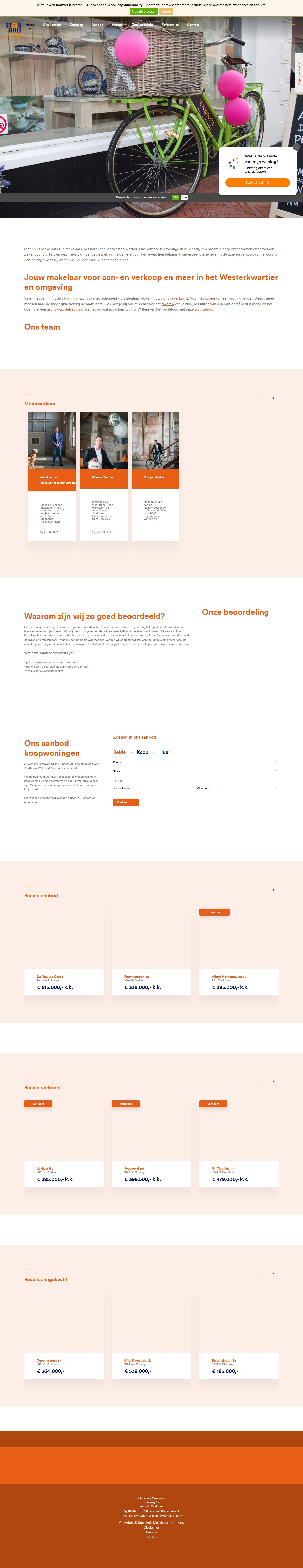 Capture d'écran du site web de www.steenhuiszuidhorn.nl