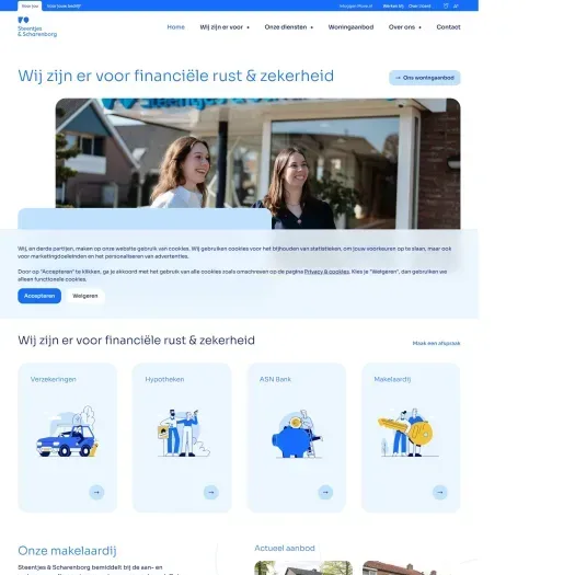 Screenshot van de website van www.steentjesscharenborg.nl