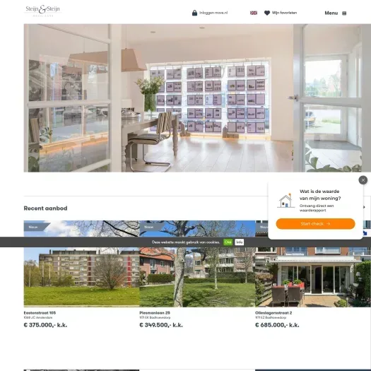 Screenshot of the website of www.steijn-steijnmakelaars.nl