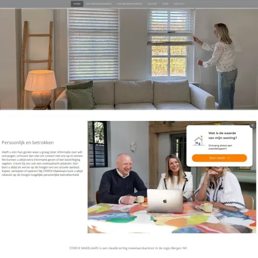 Screenshot of the website of www.sterckmakelaars.nl
