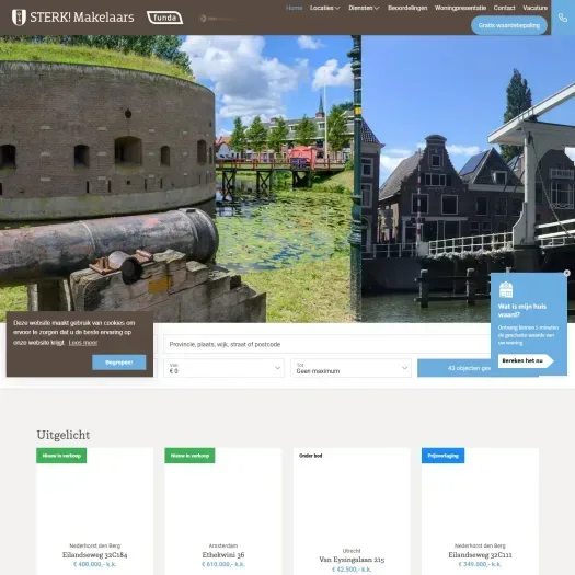 Screenshot of the website of www.sterkmakelaars.com