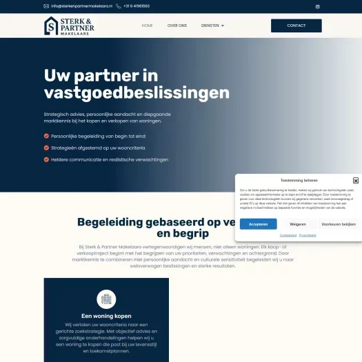Screenshot of the website of www.sterkenpartnermakelaars.nl
