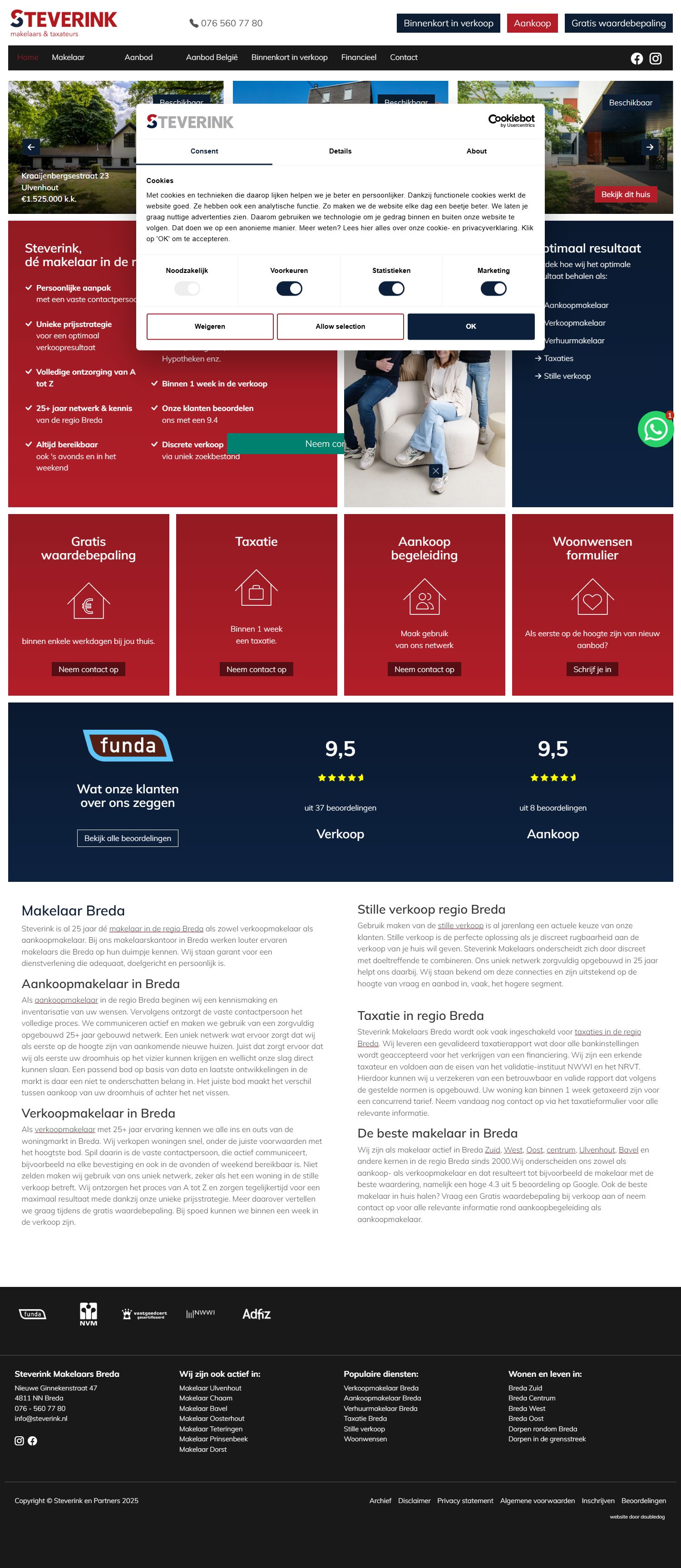 Screenshot der Website von www.steverink.nl