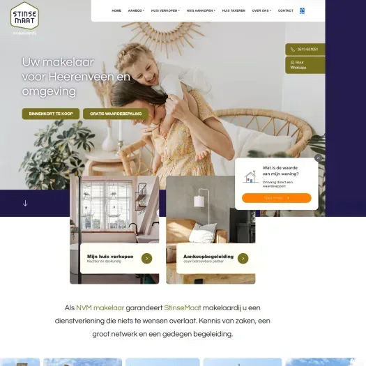 Screenshot van de website van www.stinsemaat.nl