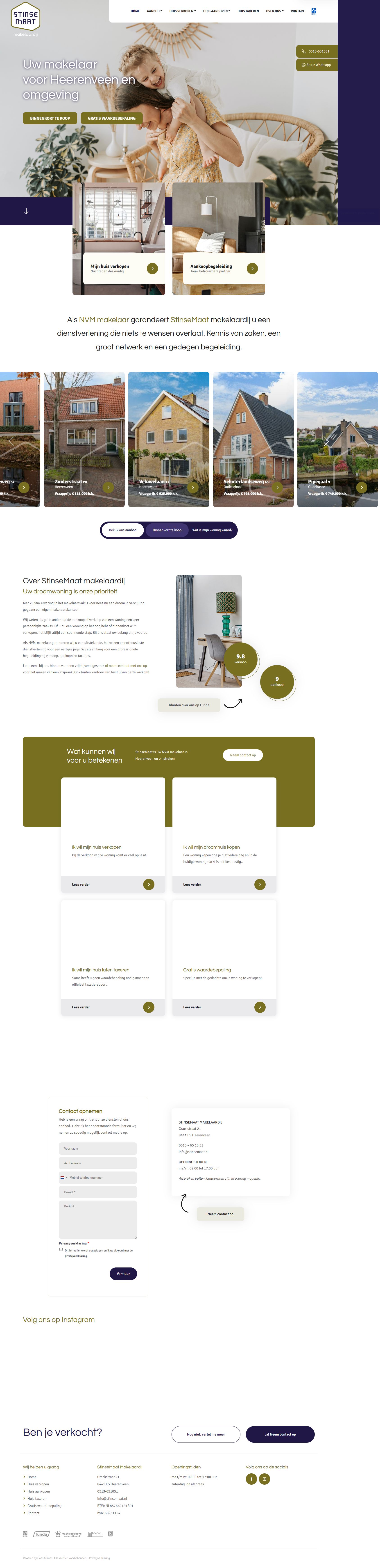 Screenshot der Website von www.stinsemaat.nl