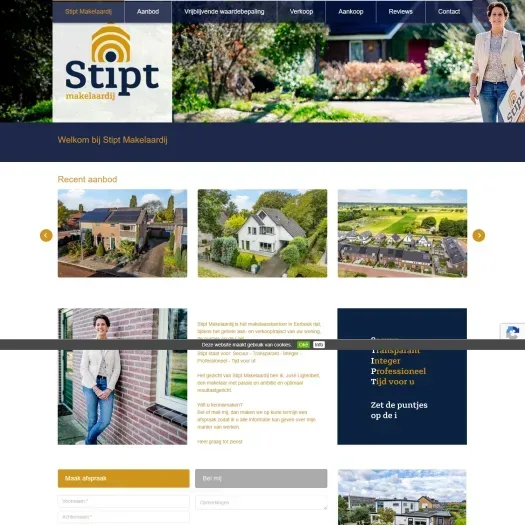 Screenshot van de website van www.stiptmakelaardij.nl
