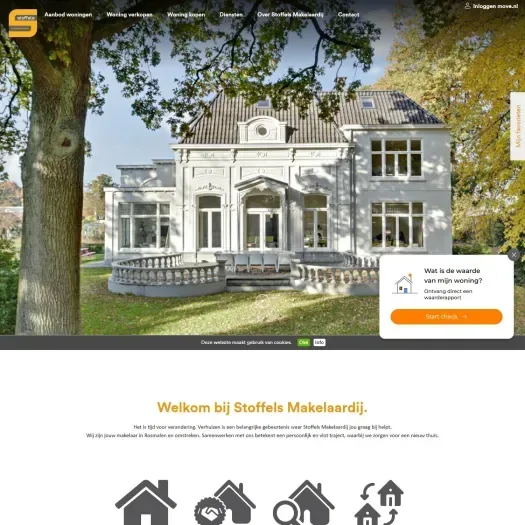 Screenshot of the website of www.stoffelsmakelaardij.nl