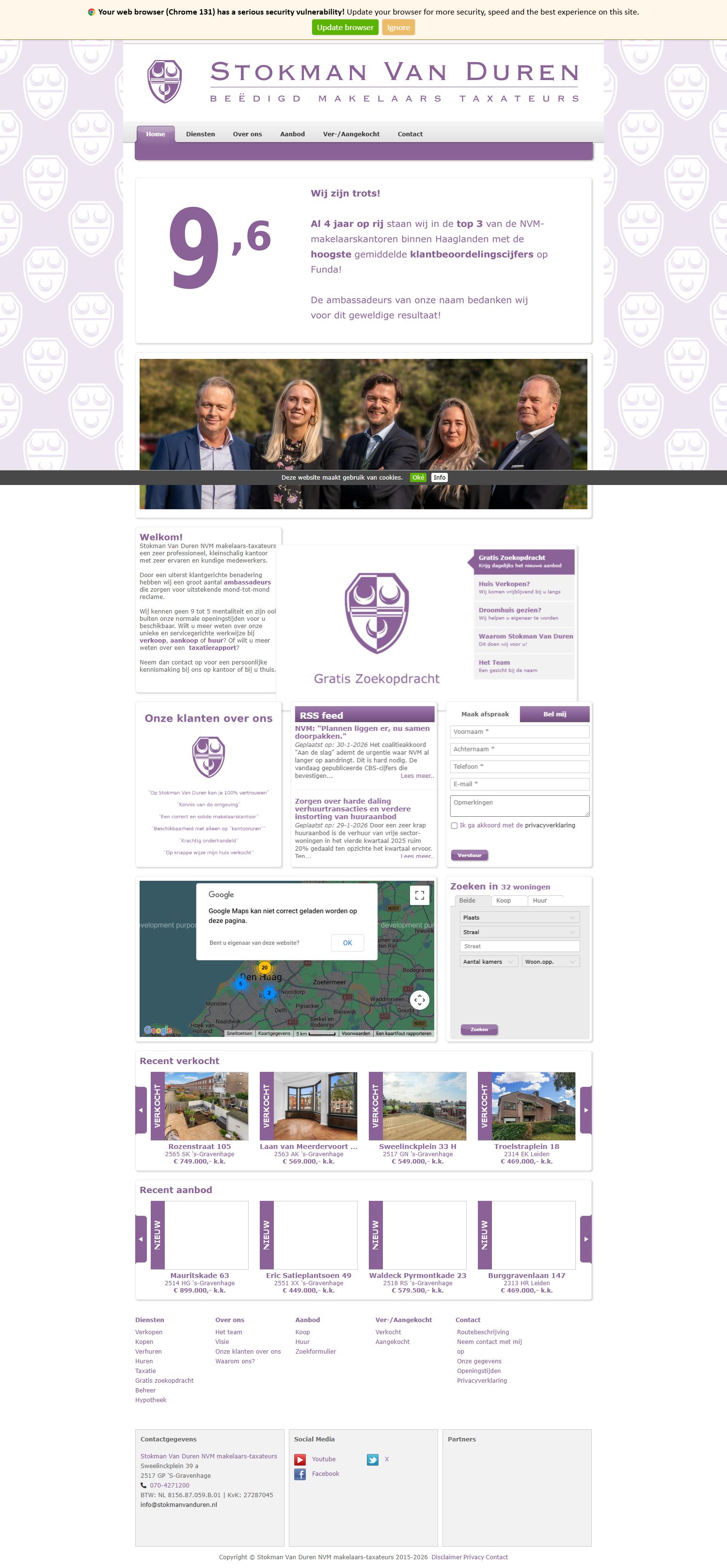 Screenshot of the website of www.stokmanvanduren.nl