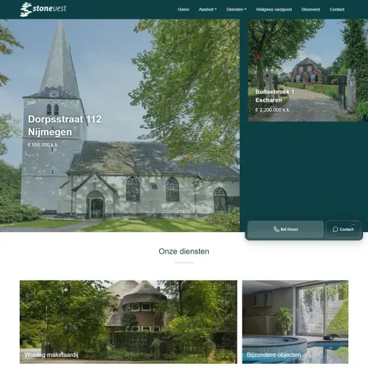 Screenshot der Website von www.stonevest.nl
