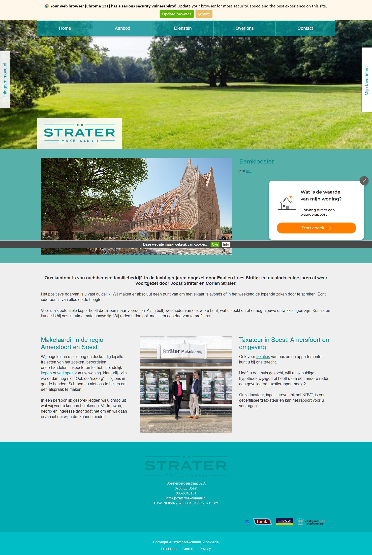Screenshot der Website von www.stratermakelaardij.nl