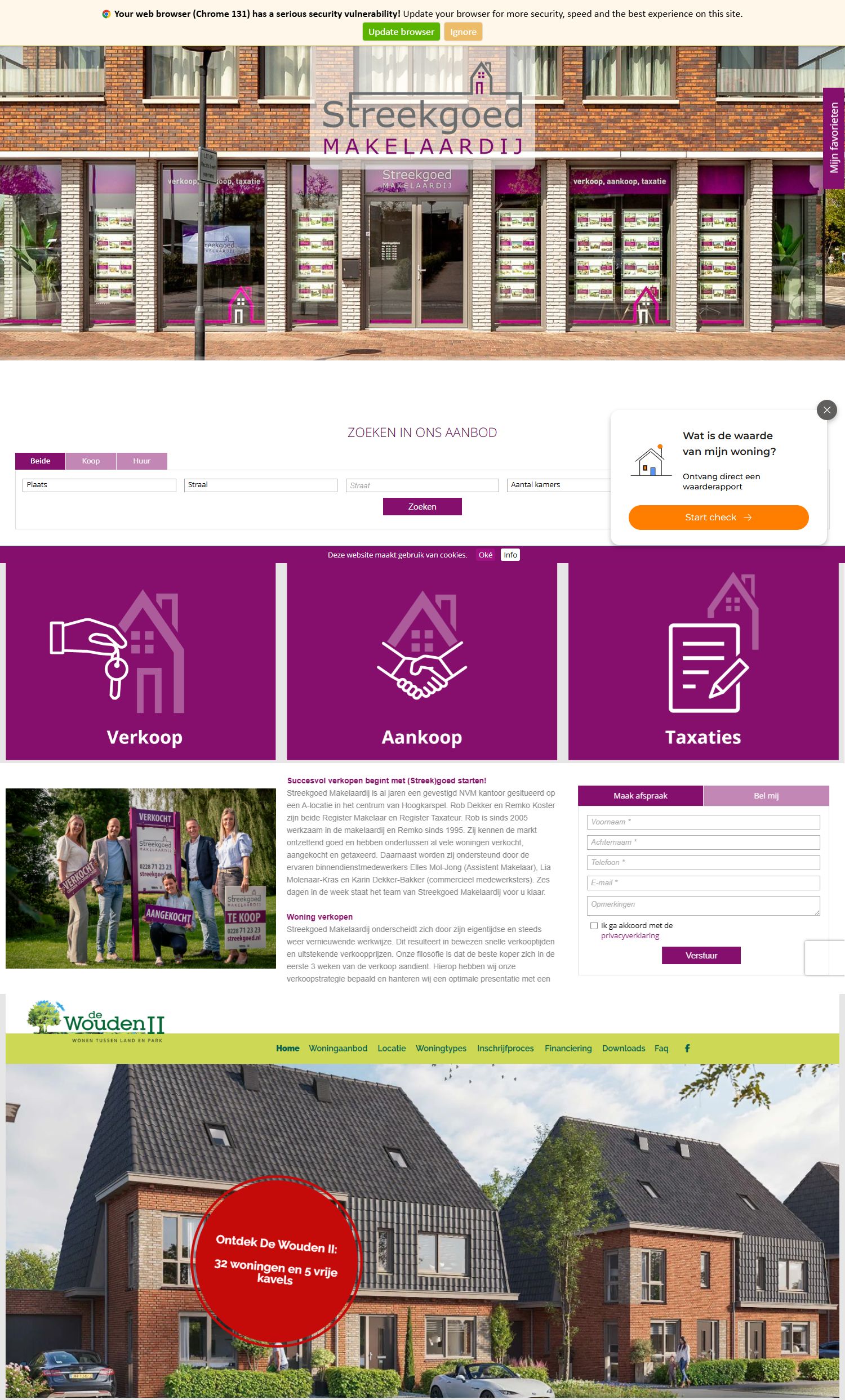 Screenshot der Website von www.streekgoed.nl